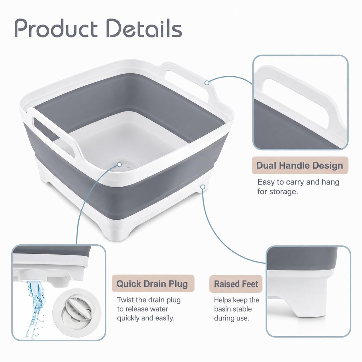 Collapsible Dish Sink Storage Basket 9L